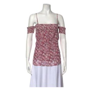 REBECCA MINKOFF Floral Print Square Neckline Top Cottage core vibe